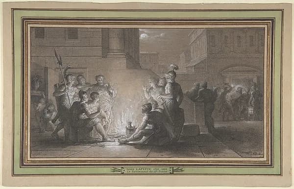 The Denial of Saint Peter by Louis Lafitte depicting Mark 14