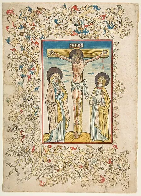 Christ on the Cross by Anonymous, German, Basel, 15th century depicting Matthew 27