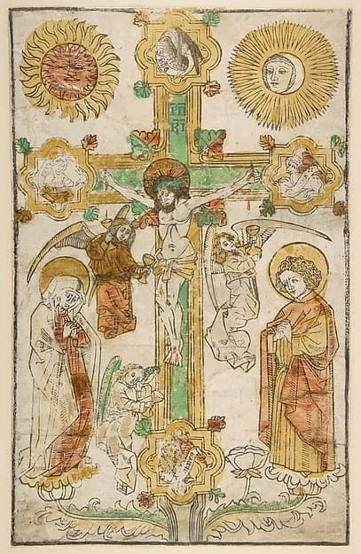 Christ on a Goldsmith's Cross by Anonymous, German, Upper Germany, 15th century depicting Matthew 27