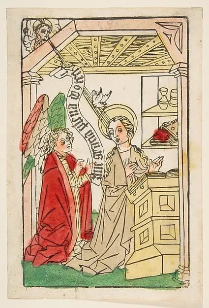 The Annunciation by Anonymous, German, Swabian Region, late 15th century depicting Luke 1