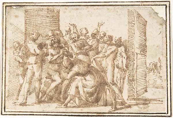 Religious Scene (Job and His Comforters?) by Francesco Allegrini depicting Job 1