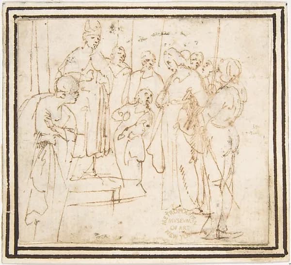 Christ before the High Priest Caiphas by Francesco Allegrini depicting John 1