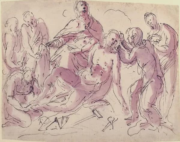 Lamentation over the Dead Christ by Francesco Curia depicting Mark 15