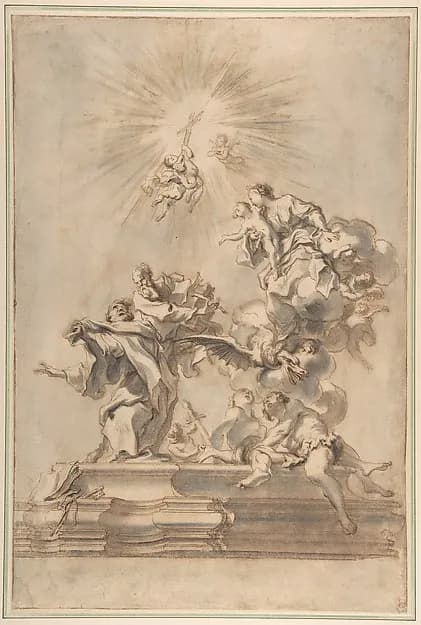 The Ascension of the Virgin by Gregorio de' Ferrari depicting Luke 1