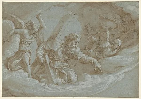 Apparition of Saint Andrew in Glory by Giulio Romano depicting Matthew 4