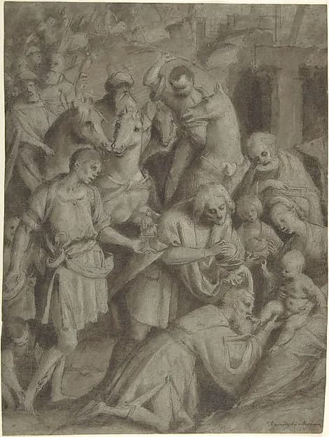 The Adoration of the Magi by Bernardino Lanino depicting Matthew 2