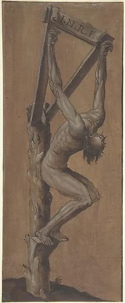Christ on the Cross by Anonymous, German, 16th century depicting Matthew 27