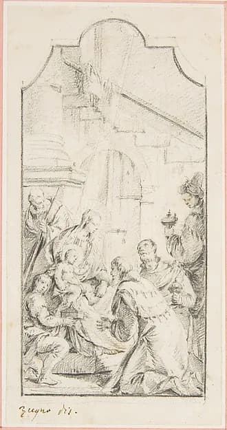 The Adoration of the Magi by Francesco Zugno depicting Matthew 2