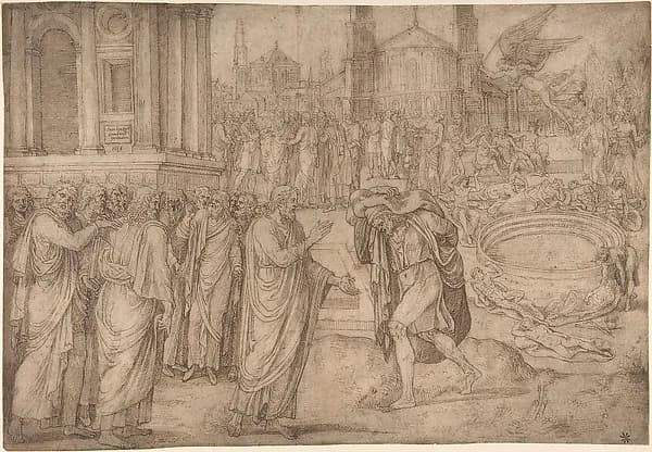 Christ Healing at the Pool of Bethesda by Lambert Lombard depicting Matthew 9