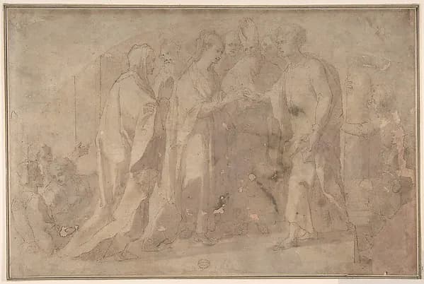 The Marriage of the Virgin (Lunette) by Giorgio Picchi, the Younger depicting Luke 1