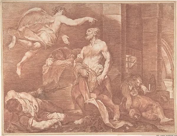 Saint Peter Released from Prison by Anonymous, Italian, Bolognese, 17th century depicting Matthew 4