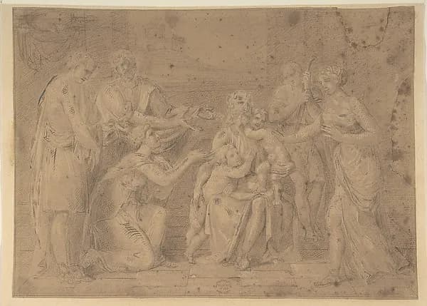 Christ and the Children by Anonymous, Italian, Roman-Bolognese, 17th century depicting Mark 10
