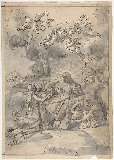 Christ Surrounded by Angels by Anonymous, Italian, Venetian, 18th century depicting John 1
