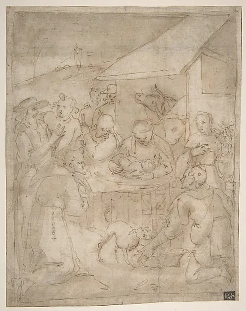 Adoration of the Shepherds by Giovanni Battista Paggi depicting Luke 2