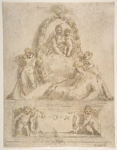 Design for the Tomb of a Youth by Parmigianino (Girolamo Francesco Maria Mazzola) depicting Luke 2