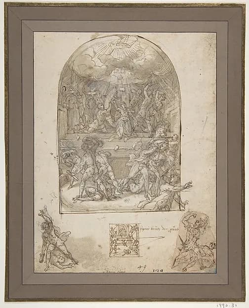 The Martyrdom of St. Catherine by Tiburzio Passarotti (Passerotti) depicting Romans 8