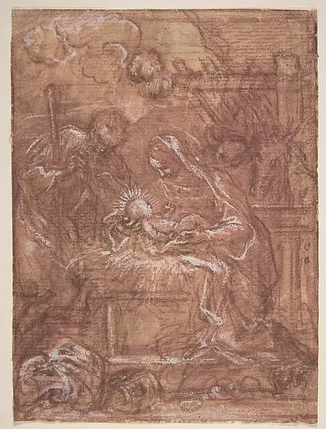 The Nativity by Giuseppe Passeri (Passari) depicting Luke 2