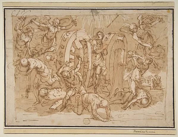 The Martyrdom of St. Catherine of Alexandria by Bernardino Poccetti depicting Romans 8