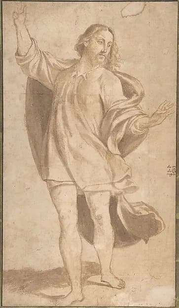 Standing Figure of Christ with Arms Upraised by Giovanni Antonio da Pordenone (Giovanni Antonio de Sacchis) depicting John 1