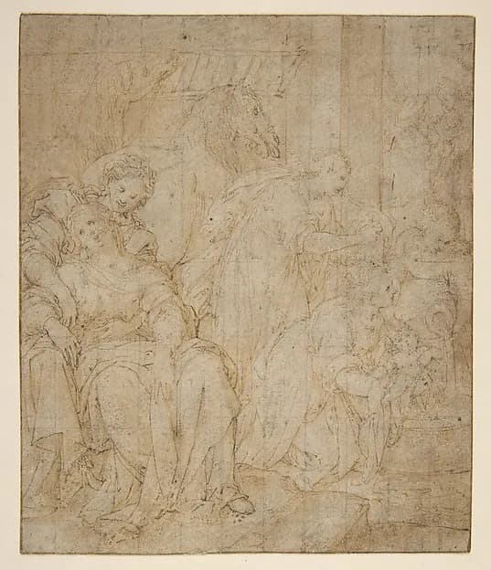 The Birth of Saint Francis of Assisi by Camillo Procaccini depicting Matthew 5