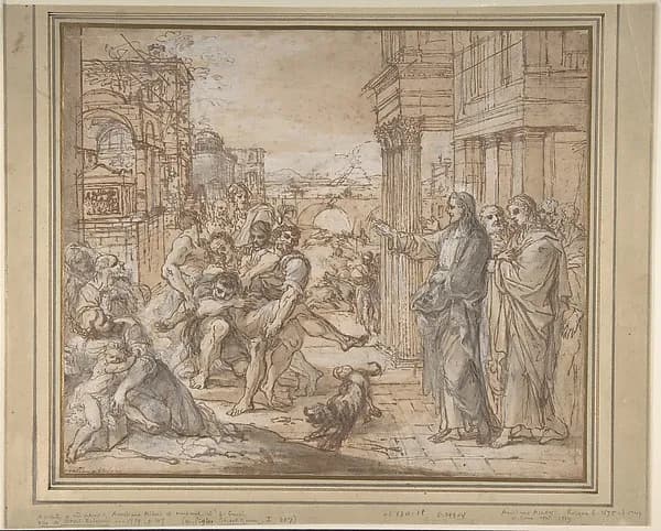 Christ Healing a Possessed Man by Aureliano Milani depicting Matthew 9