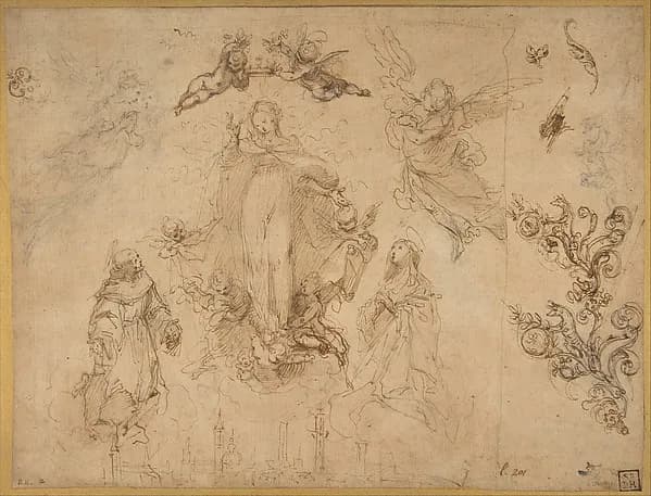The Virgin Protectress of the City of Siena by Francesco Vanni depicting Luke 1