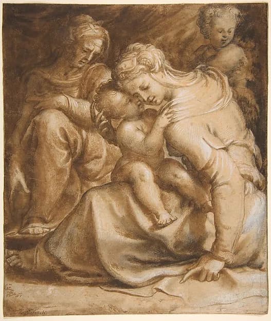 Virgin and Child with Saint Anne and John the Baptist by Francesco Salviati (Francesco de' Rossi) depicting Matthew 3
