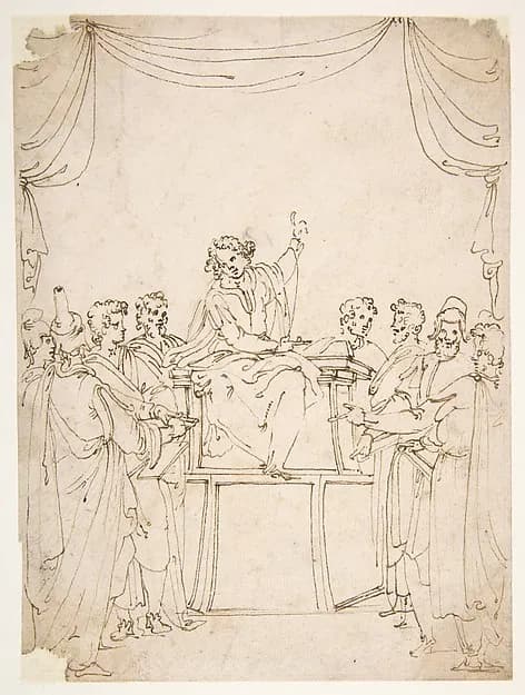 Jesus Disputing with the Doctors in the Temple (Luke 2:46-47) by Ercole Setti depicting John 1