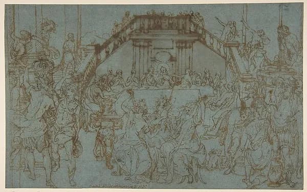 The Wedding Feast at Cana (after Paolo Veronese) by Federico Zuccaro (Zuccari) depicting John 1