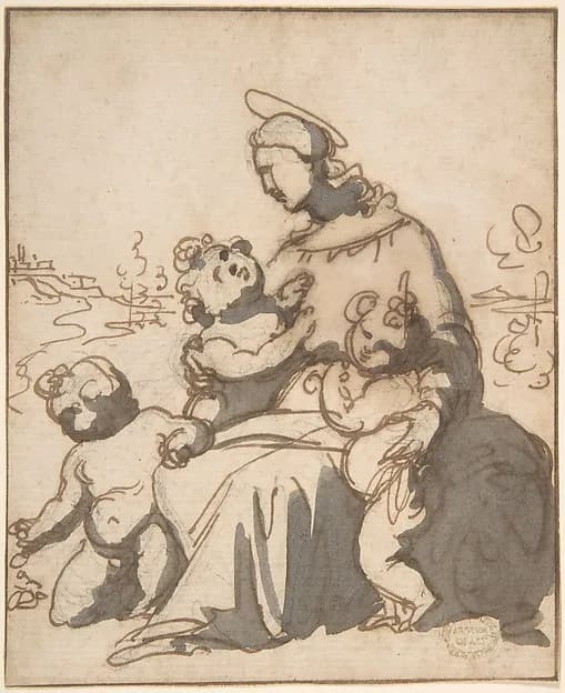 Madonna and Children by Anonymous, Italian, 16th century depicting Luke 2