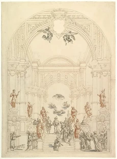 Design for a Theatrum Sacrum by Giuseppe Galli Bibiena depicting John 1