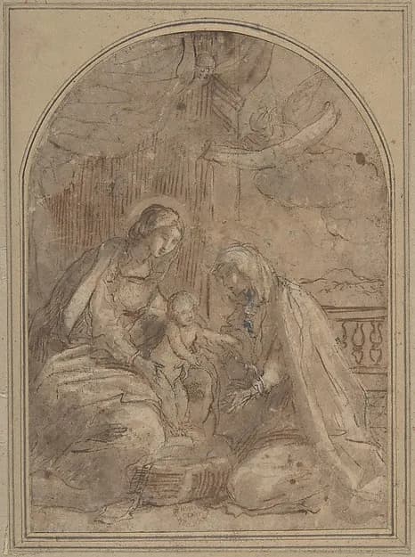 Virgin and Child with Saint Anna by Anonymous, Italian, 16th century depicting Luke 1