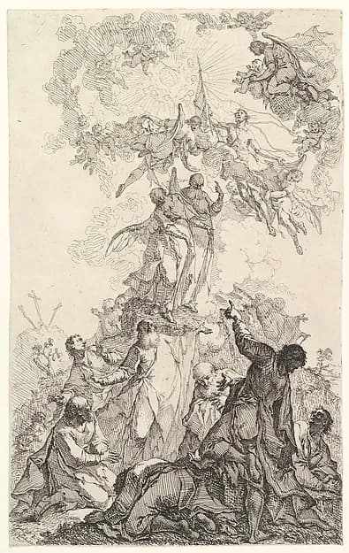 The Ascension of Christ by Johann Ignatz Zimbal depicting Acts 1