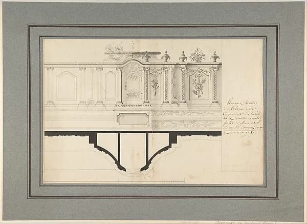 Plan and Elevation of the Capuchin Tabernacle of Luneville by Adrian La Touvenot depicting Exodus 25
