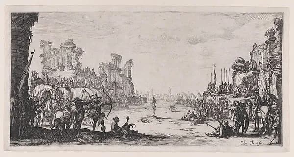 The Martyrdom of Saint Sebastian by Jacques Callot depicting Romans 8