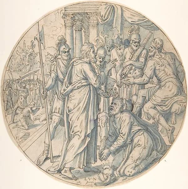 St. George and the Sorcerer of Dacian by Lambert van Noort depicting Revelation 12
