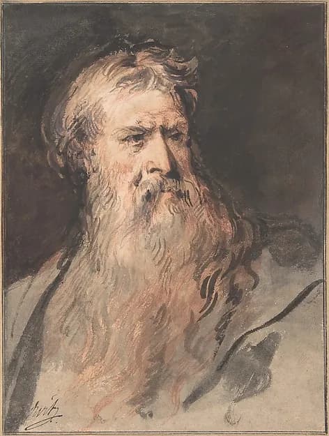 Study for the figure of Moses by Jacob de Wit depicting Exodus 2