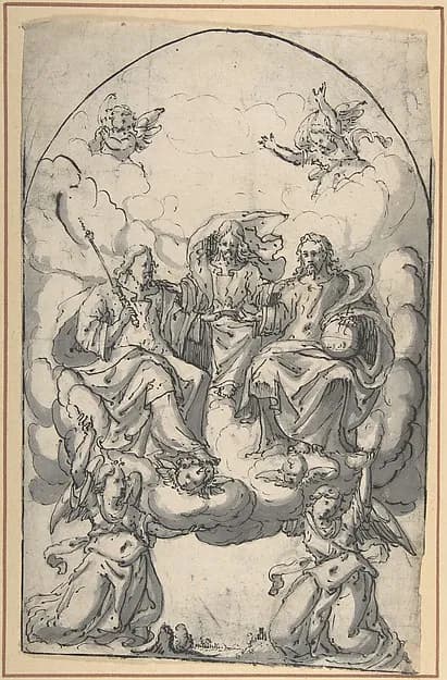 The Holy Trinity by Anonymous, German, 16th century depicting Matthew 28