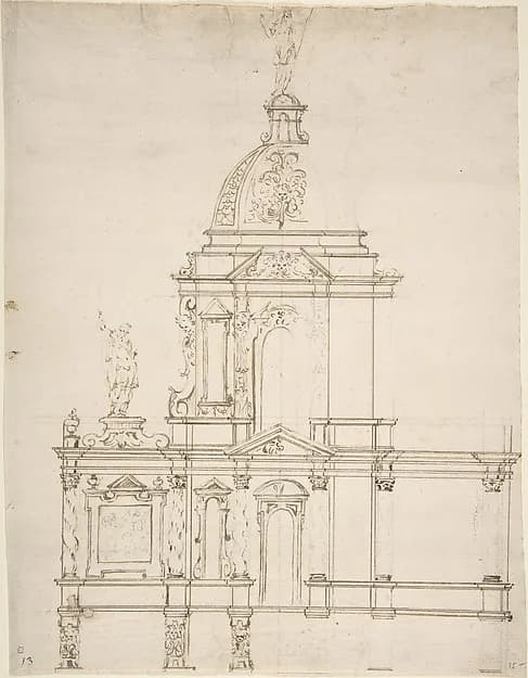 Design for Altar Tabernacle by Anonymous, French, 17th century depicting Exodus 25