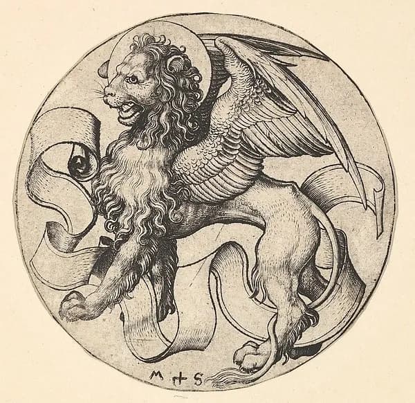 The Lion of Saint Mark by Martin Schongauer depicting Mark 1