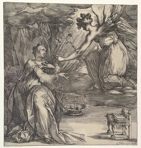 The Annunciation by Jacques Bellange depicting Luke 1