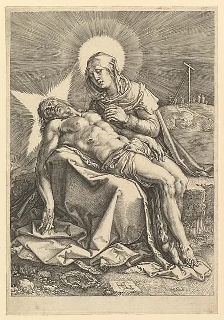Pietà by Hendrick Goltzius depicting Luke 1