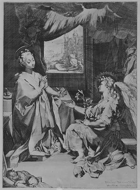 The Annunciation by Federico Barocci depicting Luke 1
