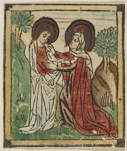 The Visitation by Anonymous, German (Swabian) depicting Luke 1