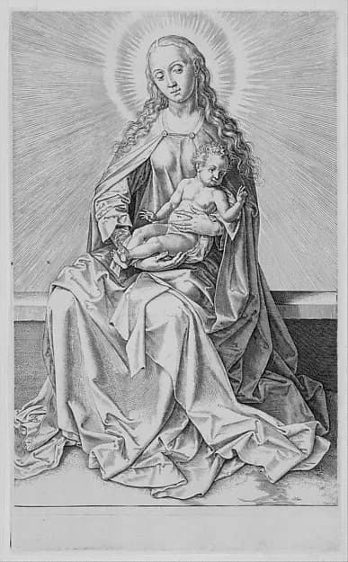 Virgin and Child by Hieronymus (Jerome) Wierix depicting Luke 2