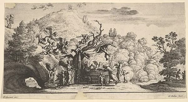Jesus served by angels by Wenceslaus Hollar depicting John 1