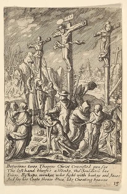 Crucifixion by Wenceslaus Hollar depicting Matthew 27