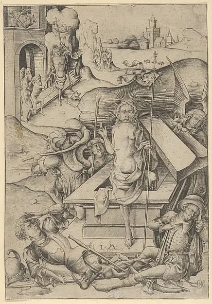 The Resurrection by Israhel van Meckenem depicting Matthew 28