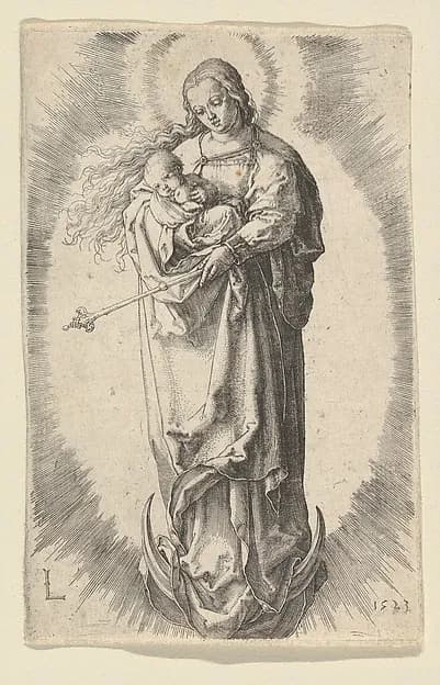 The Virgin with Child on the Crescent by Lucas van Leyden depicting Luke 1