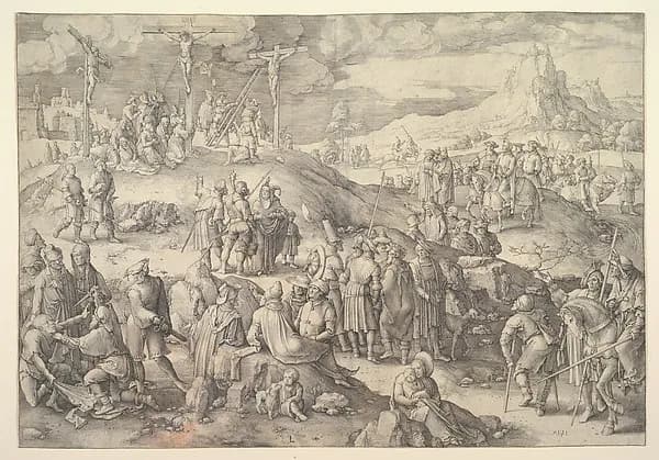 Calvary (Golgotha) by Lucas van Leyden depicting Matthew 27